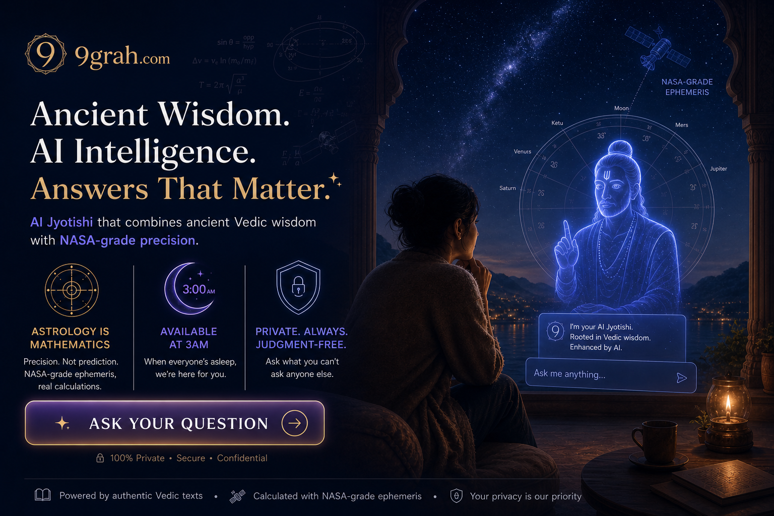 One Question. Deep Vedic Clarity. — 9Grah AI Jyotishi
